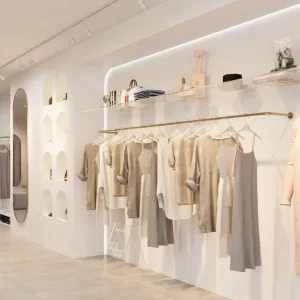 Clothing store display wall racks