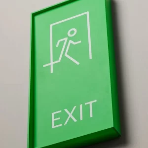 Backlit exit signs