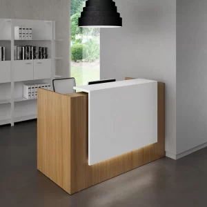 wood reception desk