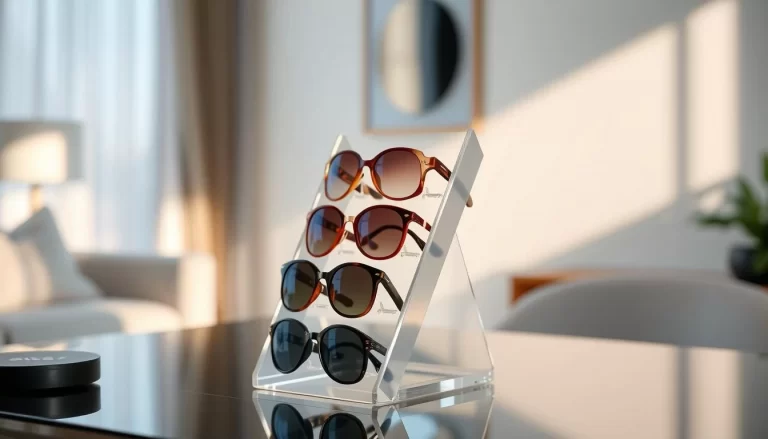 acrylic sunglass holder, display stand for sunglasses, eyeglass display